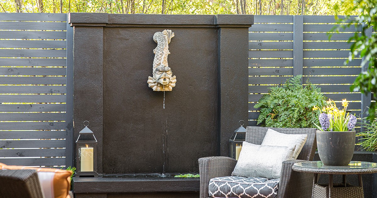 water fountain privacy screen