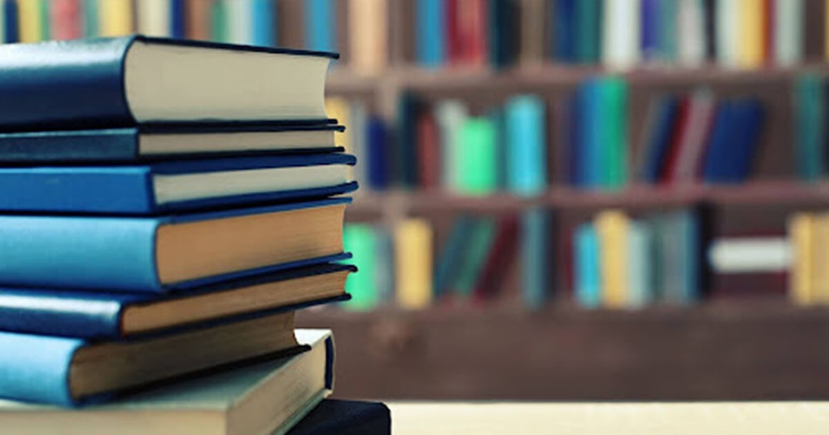Home library with books