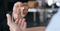 Home builder hands over new home keys to customer