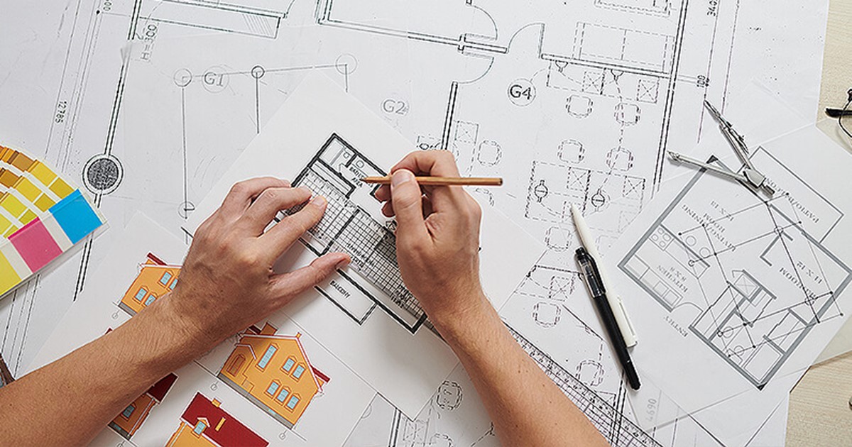 Looking down at floor plan symbols