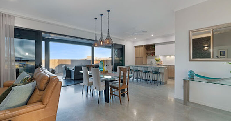 dining area of hoome with sliding window design