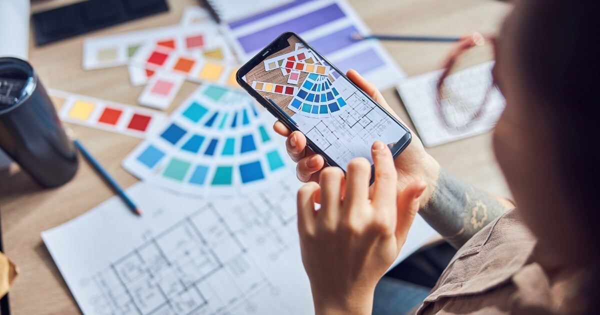 Home design app with colours and bluepirnts