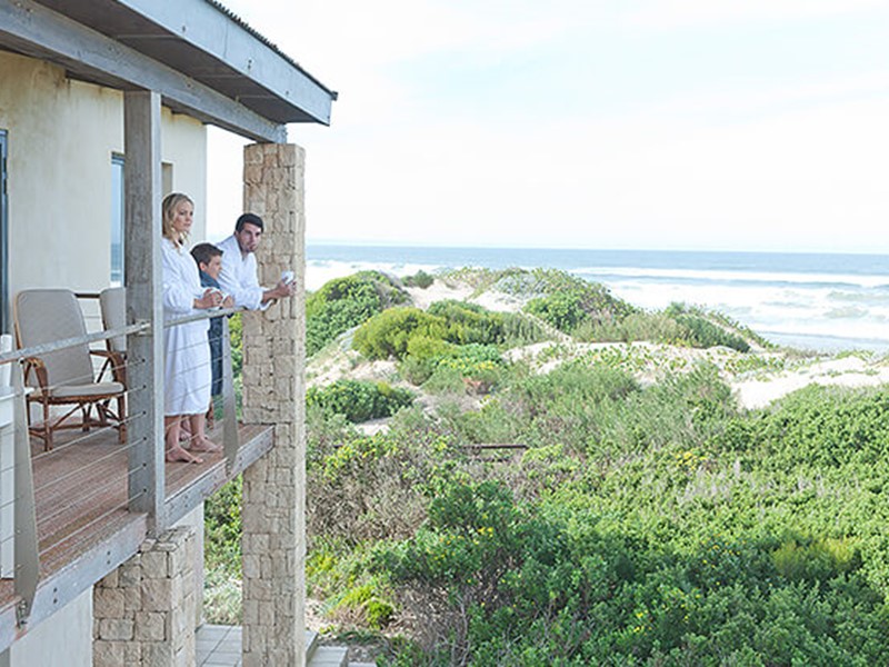 Family at beach house