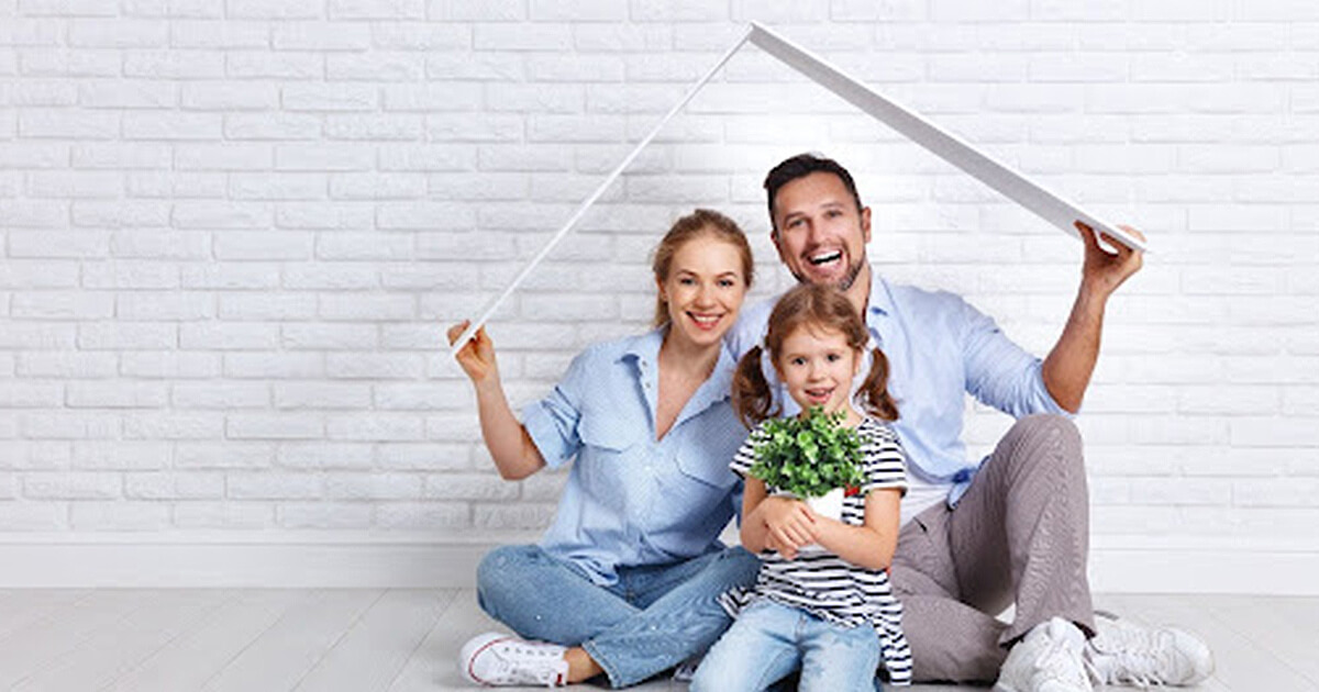 Family under a house
