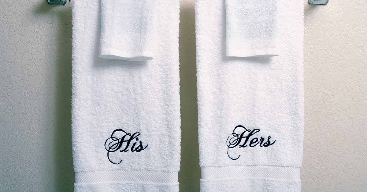 His and Hers towels