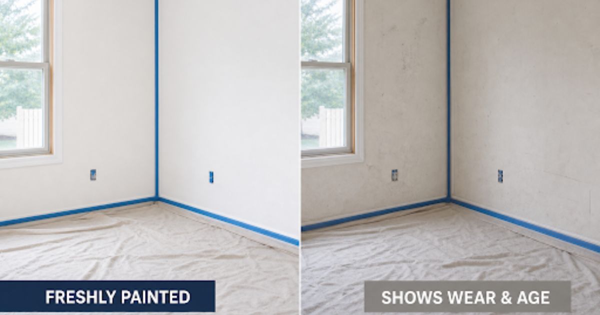 Painted walls before and after